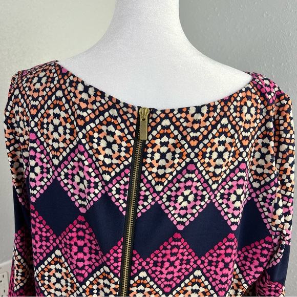 Eliza J Geometric Exposed Gold Back Zipper Closure Women’s Size 14 - Picture 9 of 16